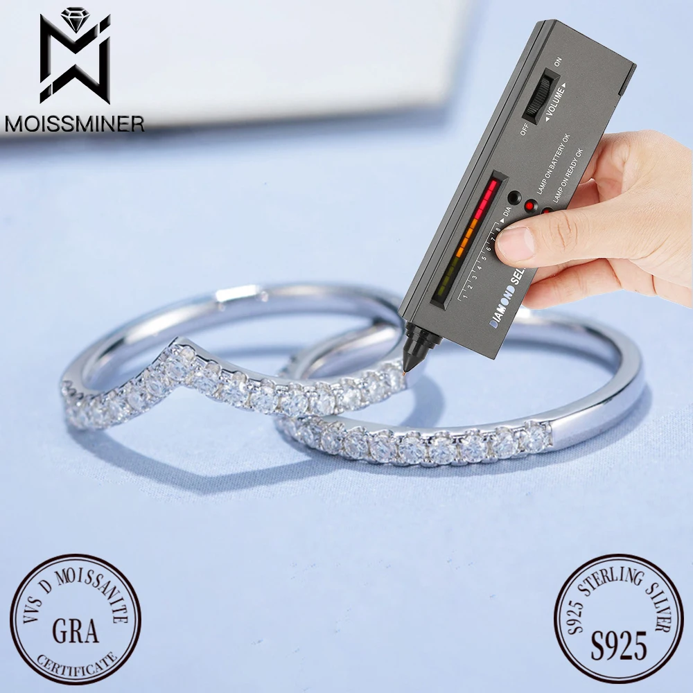 New Moissanite Rings For Women S925 Silver Diamond Ring Finger Jewelry Men Pass Tester Free Shipping