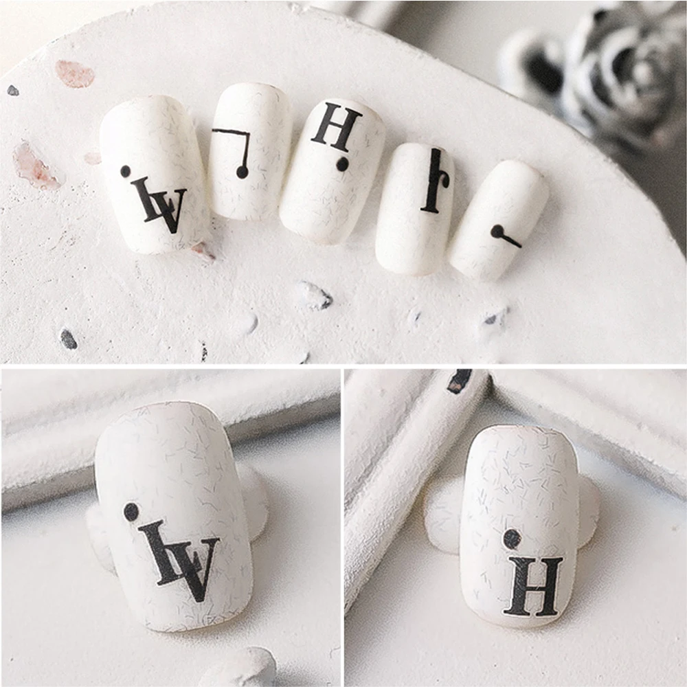 Назад клей самоклеящиеся полые маникюрные инструменты буквы фольга для ногтей