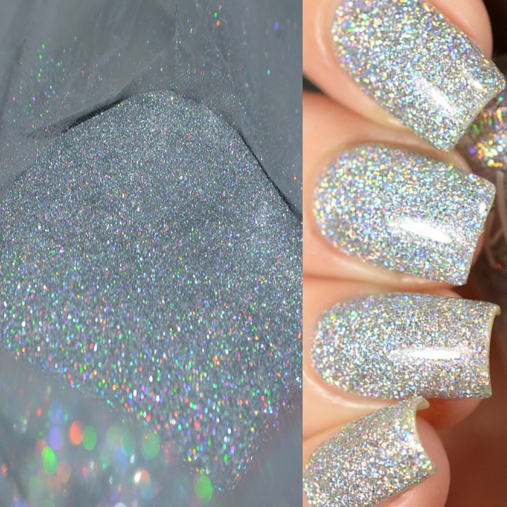 

50g 0.2MM(1/128") Fine Holographic Mirror Silver Glitter For Nail Art，Extra Fine Bling Dust Powder Holo Manicure Glitter Powder