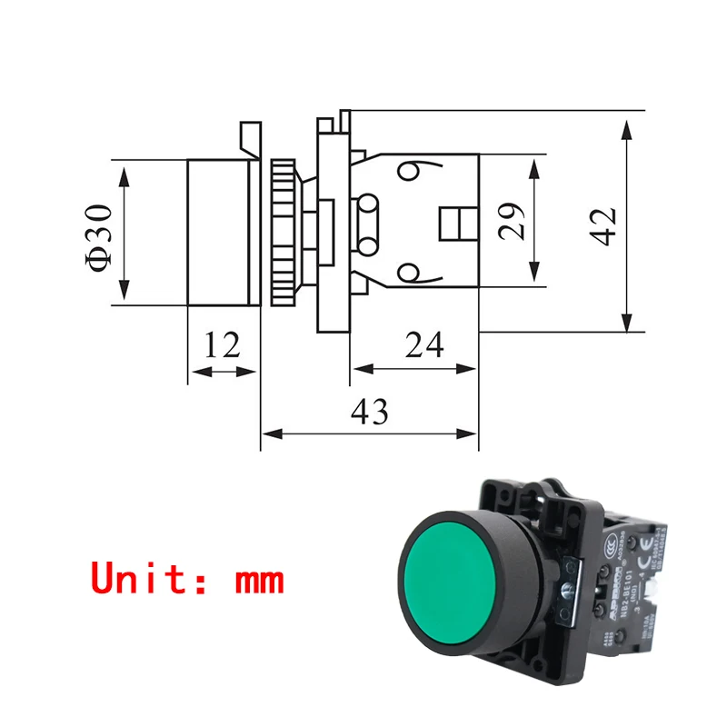 APDIQI 1 шт. XB2 EA31 пластиковый перезапуск питания остановить Мгновенный кнопочный