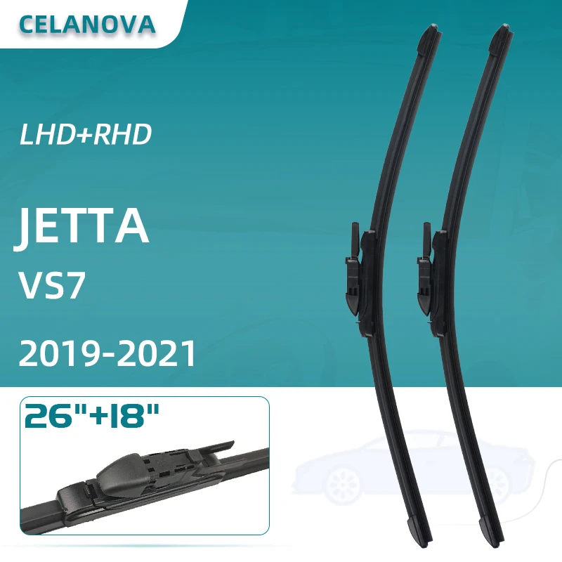 

Лезвия очистителей лобового стекла автомобиля для JETTA VS7 2019-2021 26 дюймов + 18 дюймов, бескаркасные резиновые стеклоочистители