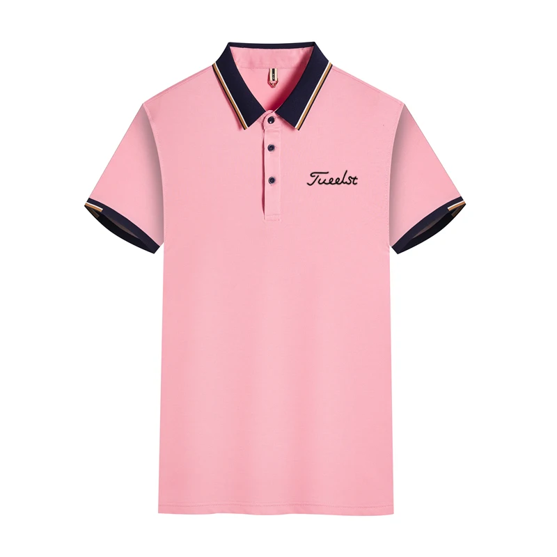 Golf Shirts Summer New Men's Quick-drying Breathable Golf Clothing Polyester Short Sleeve Top Lapel Wear Men's Polos T-shirt