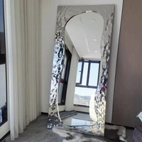large decorative mirror modern bathroom quality wavy irregular floor decorative mirror full body espejo grande boho decor