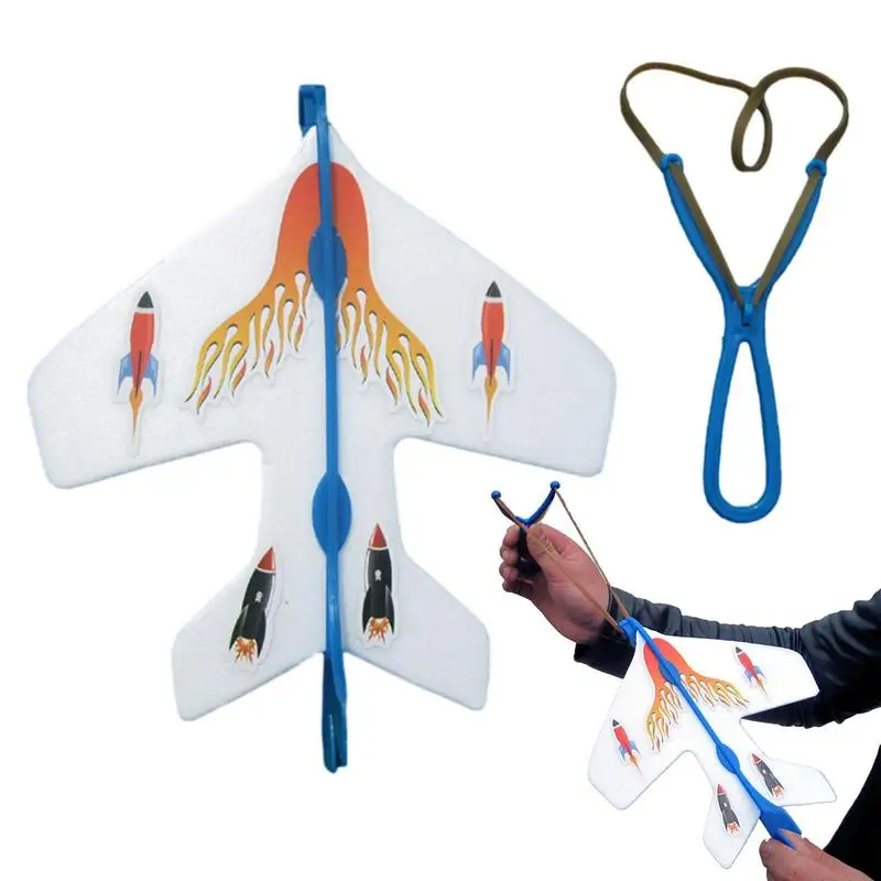 

Toy Airplane Catapult Airplane Sports Toy Outdoor Flying Toys With LED Light Party Favors Model Plane For Kids