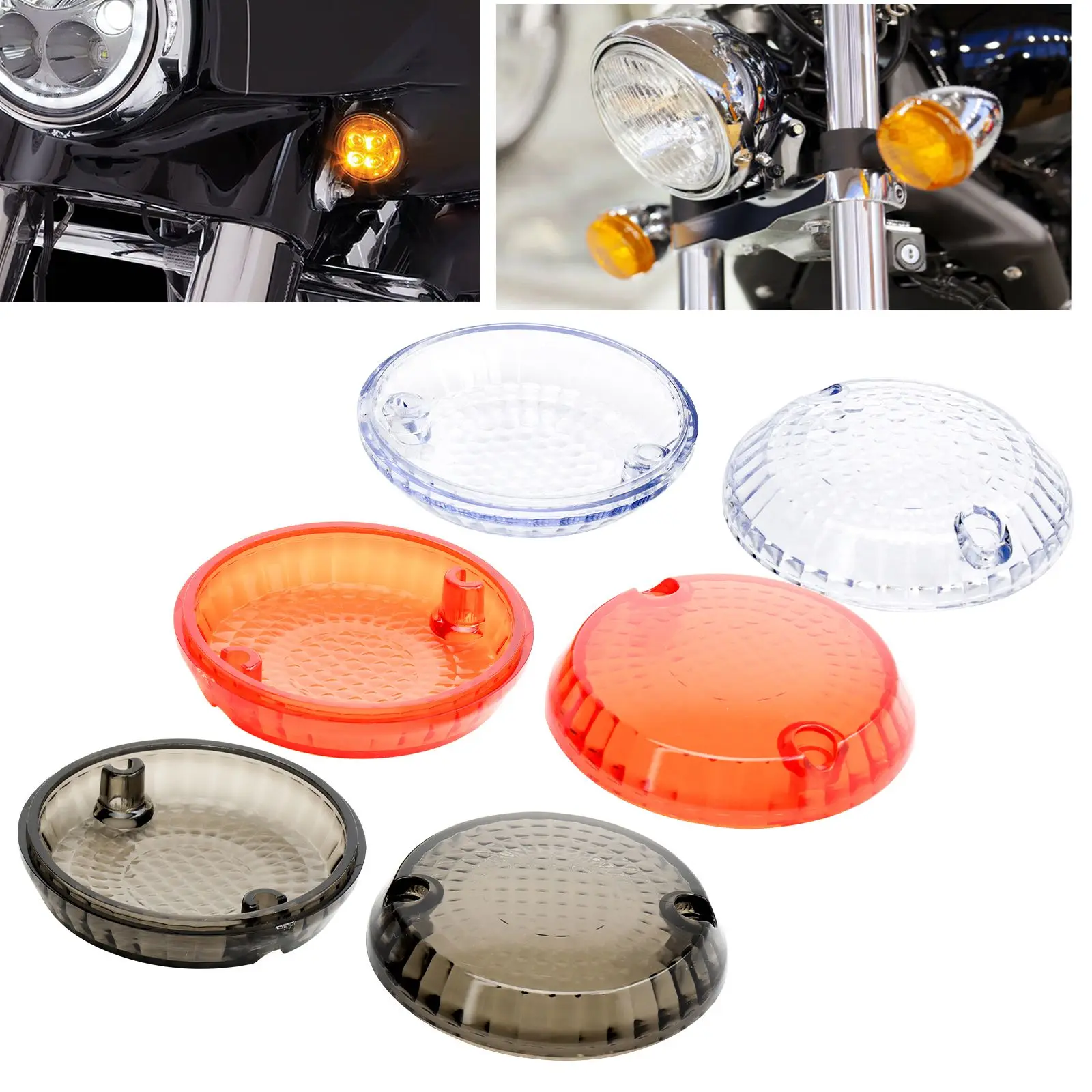 

Motorcycle Turn Signals Indicators Lens Cover Front/Rear For Kawasaki Vulcan 500/750/800/1500 Lens Cover for Yamaha Warrior 2001