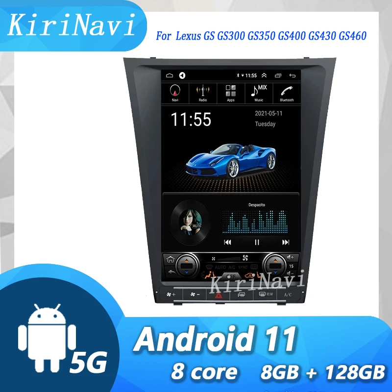 

KiriNavi 12.8" Android 11 Auto Radio Automotivo For Lexus GS GS300 GS350 GS400 GS430 GS460 Car Multimedia Player GPS Navigation