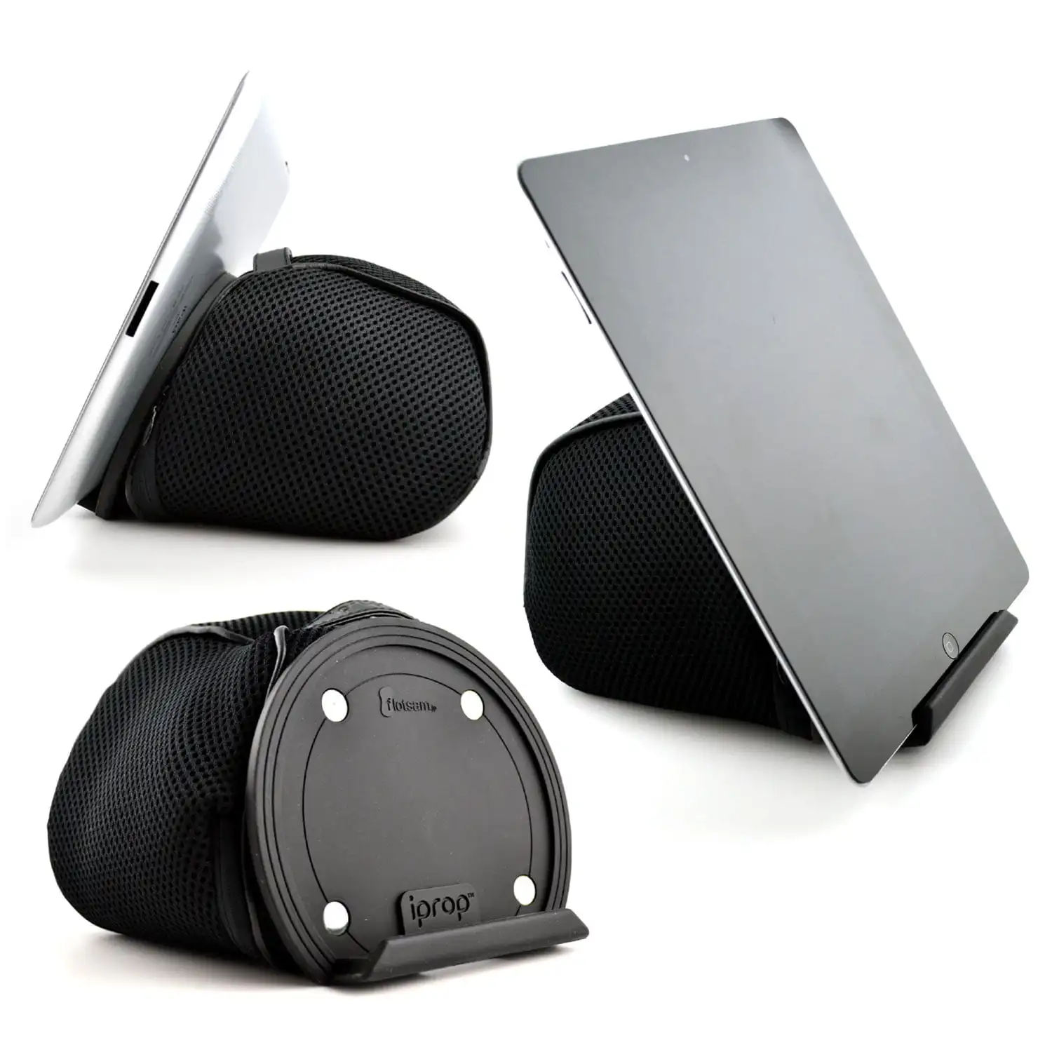 

iProp Tablet and Phone Stand Bed, Lap, Couch Bean Bag Pillow Holder iPads, Tablets, iPhones, eReaders and Many More [Black]