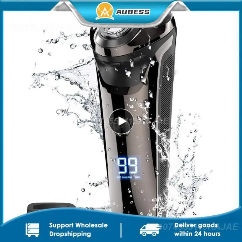 

LCD Digital Display Electric Shaver 3D Triple Blade Floating Razor Shaving Machine Washable USB Rechargeable Beard Trimmer 2022