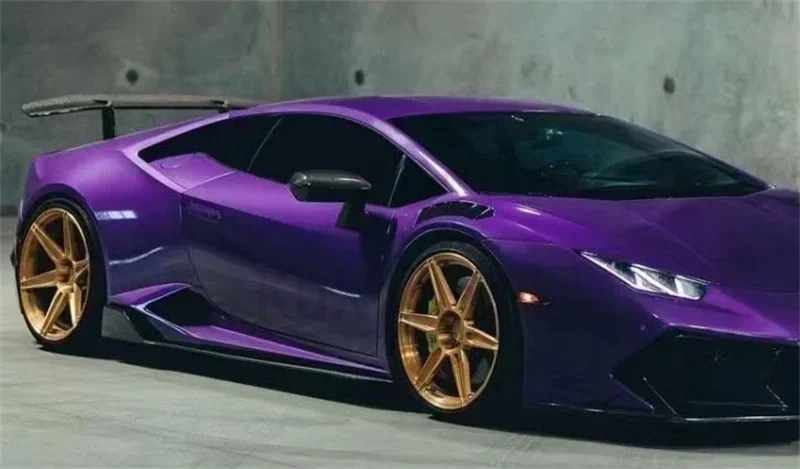 Сухие глянцевые боковые юбки из углеродного волокна в стиле V для Lambo Huracan LP580 LP610