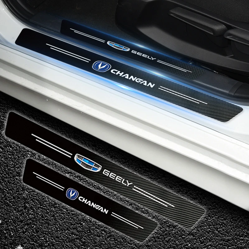 

4pcs Car Sticker Door Carbon Leather Fiber Sill Plate for BYD All Model S6 S7 S8 F3 F6 F0 M6 G3 G5 G7 E6 L3 E5 E2 E1 Accessories