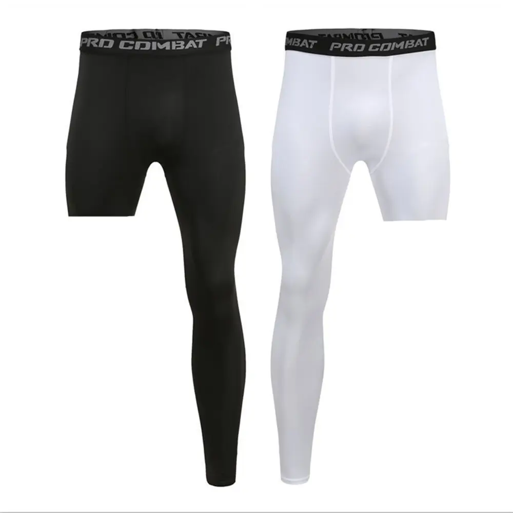 

Men Base Layer Exercise Trousers Compression Running Tight Sport Cropped One Leg Leggings Basketball Football Yoga Fitness Pants