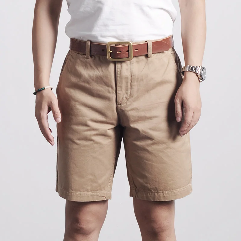 

Red Tornado Vintage Chino Summer Men's Casual Shorts Washed Solid Green Khkai