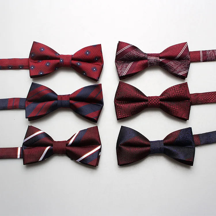 Men's Formal Striped Bow Tie Groom And Best Man Wedding Dress Fashionable And Can Be Paired With A Gift Box