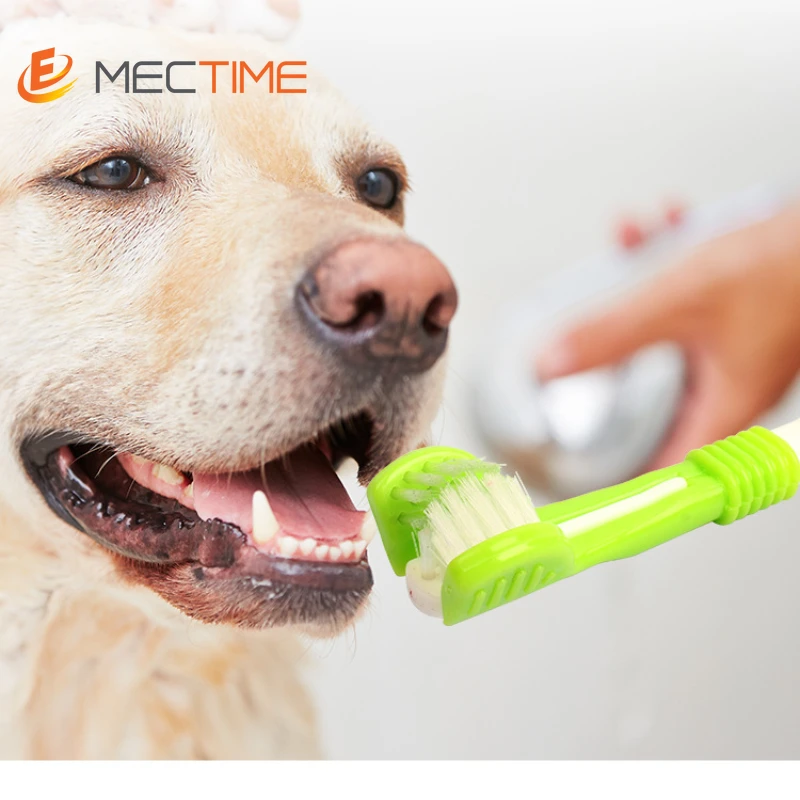 

Трехсторонняя зубная щетка для собак, зеркальная зубная щетка, щетка для собак, аксессуары для собак, зубная щетка, уход за зубами, очистка рта для собак и кошек
