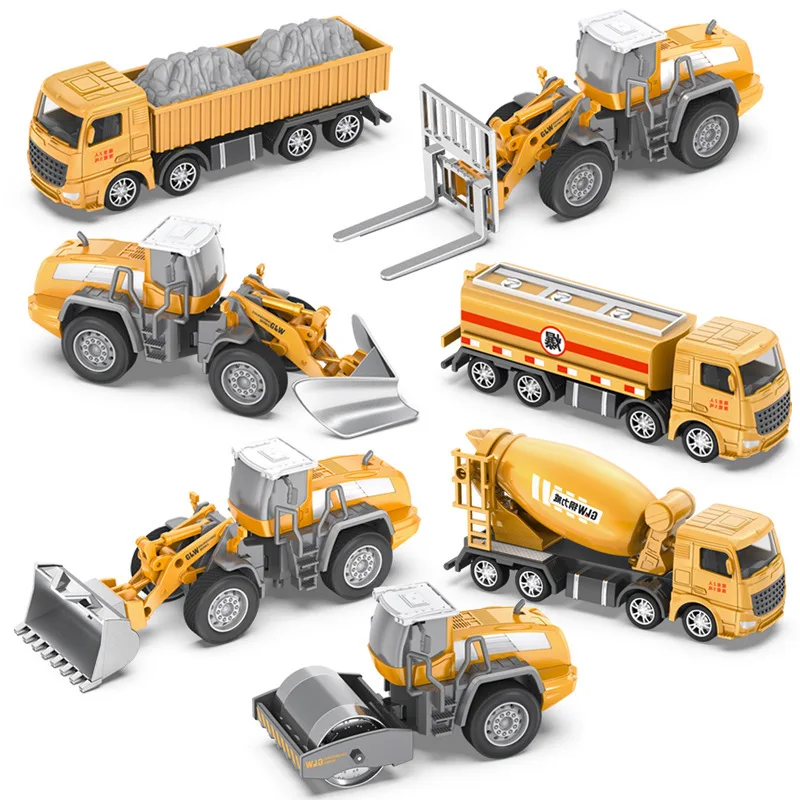 

Metal Alloy Engineering Vehicle Model Car Simulation Excavator Suitcrane Transport Vehicle Roller Sliding Toys for Boys Kids