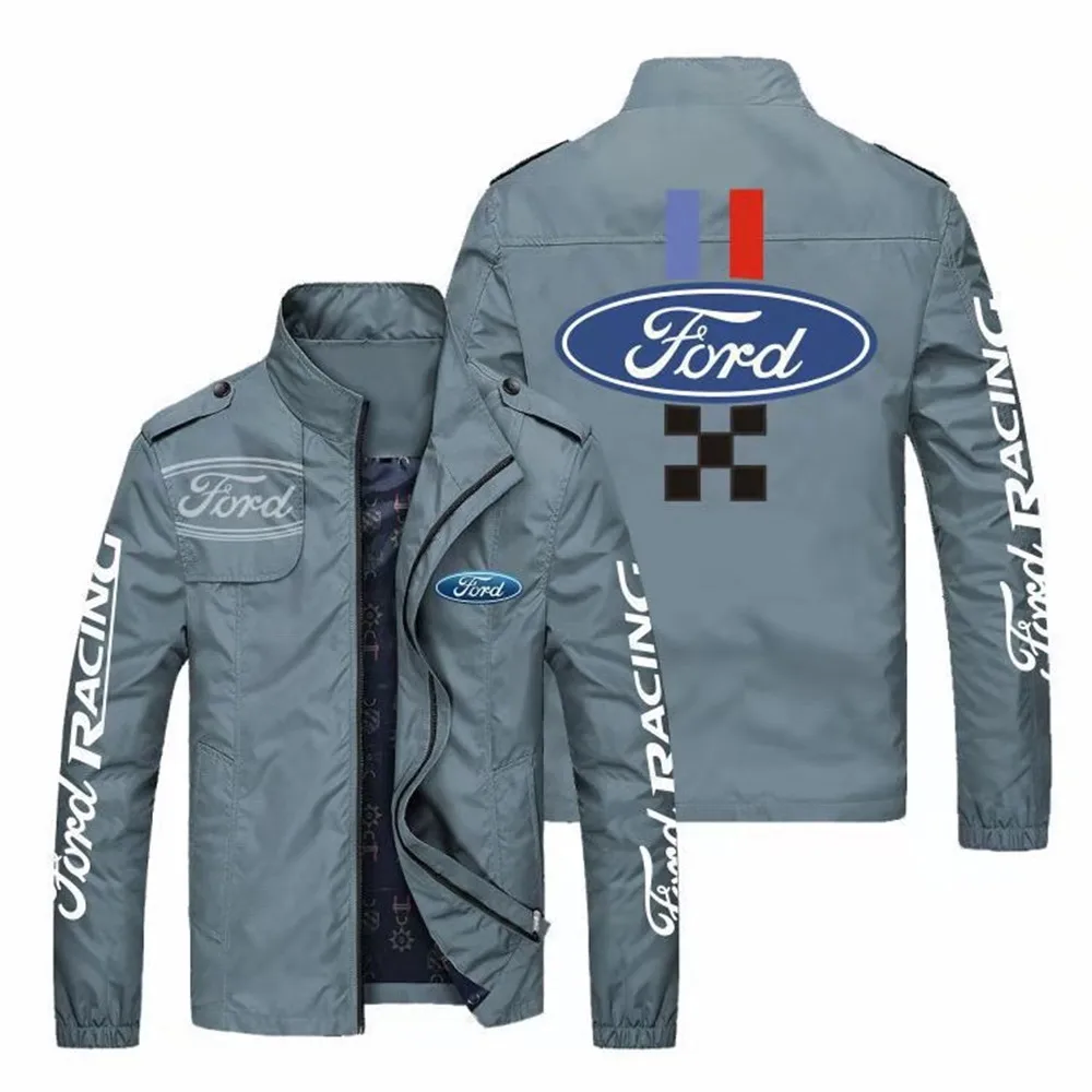 

2022 Ford New Bomber Jacket Men's High Quality Workwear Loose Nice Plus Size Sports Car Logo Men's Jacket