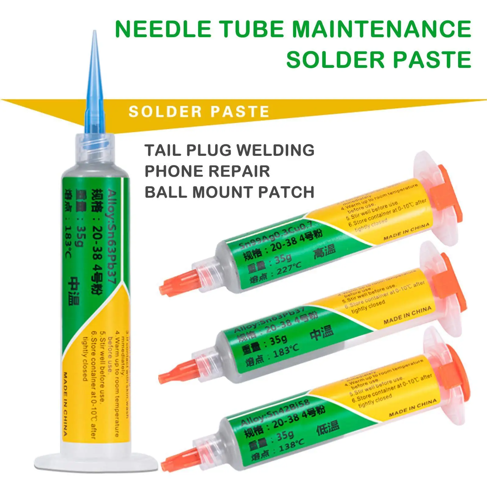

New Type Low Temperature Lead-free Syringe Smd Solder Paste Flux For Soldering Led Sn42Bi58 Repair Welding Paste Tool