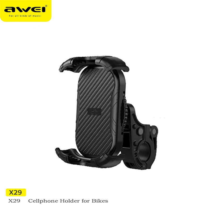 

Awei X29 Phone Mount Stand Bicycle Holder 360° Rotatable Aluminum Adjustable Bike Phone Holder Non-slip Cycling Bracke