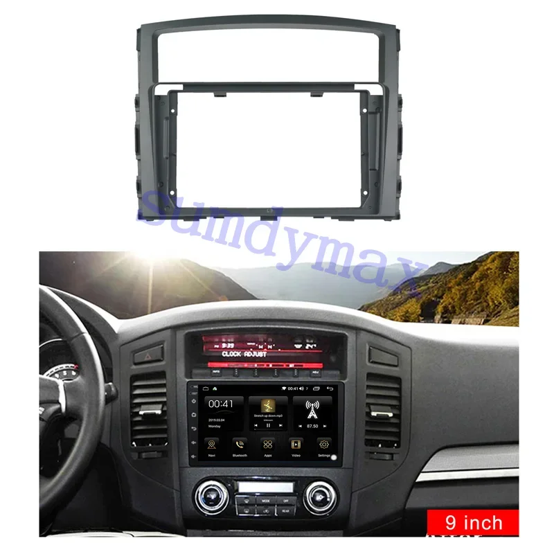 9 &quot2din Android радио приборная панель комплект лицевая для MITSUBISHI Pajero V97 V93 2006-2016 рамка