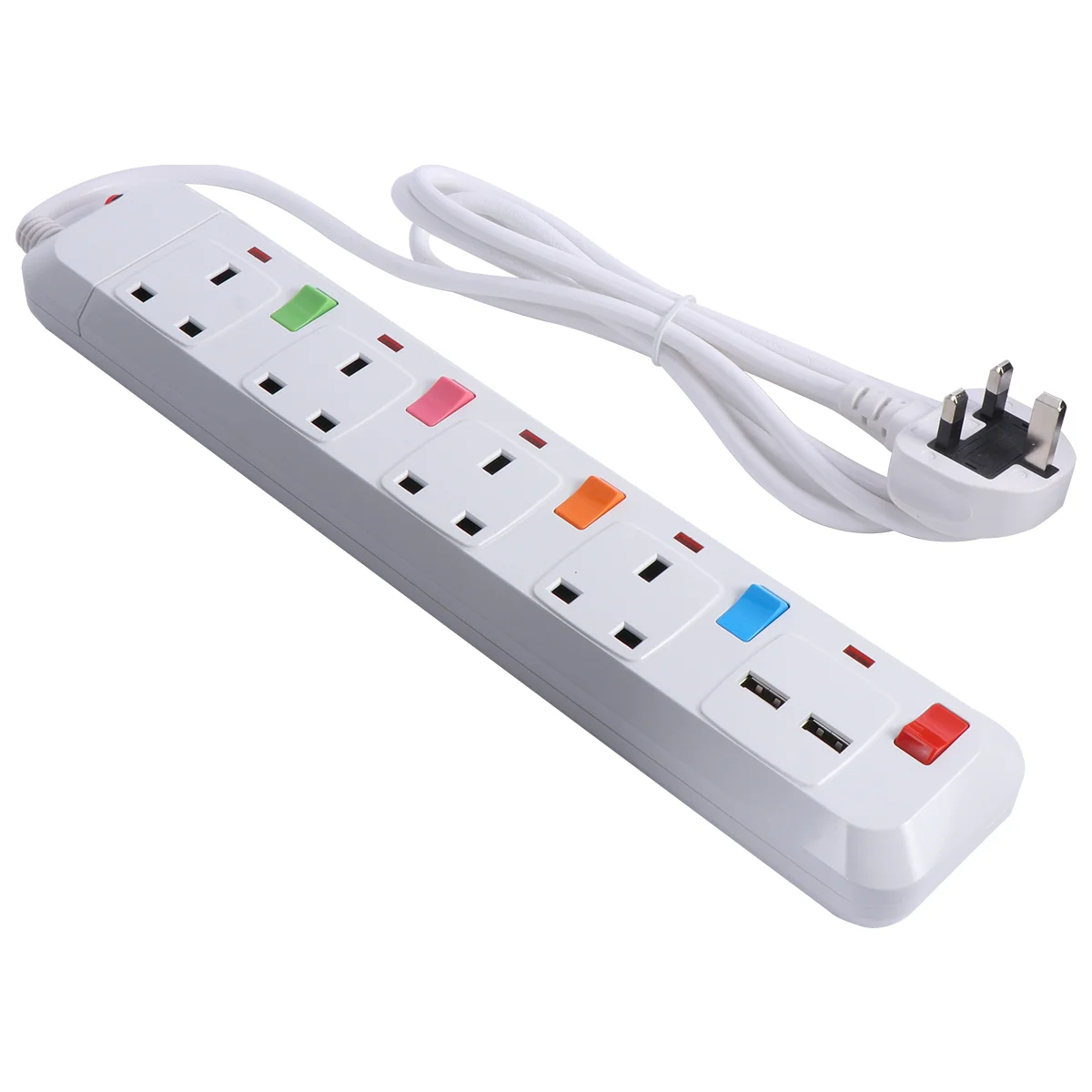 

British Standard Socket Power Strip USB Regulatory Board Outlets Overload Protection Plastic Smart Charging Surge Protector