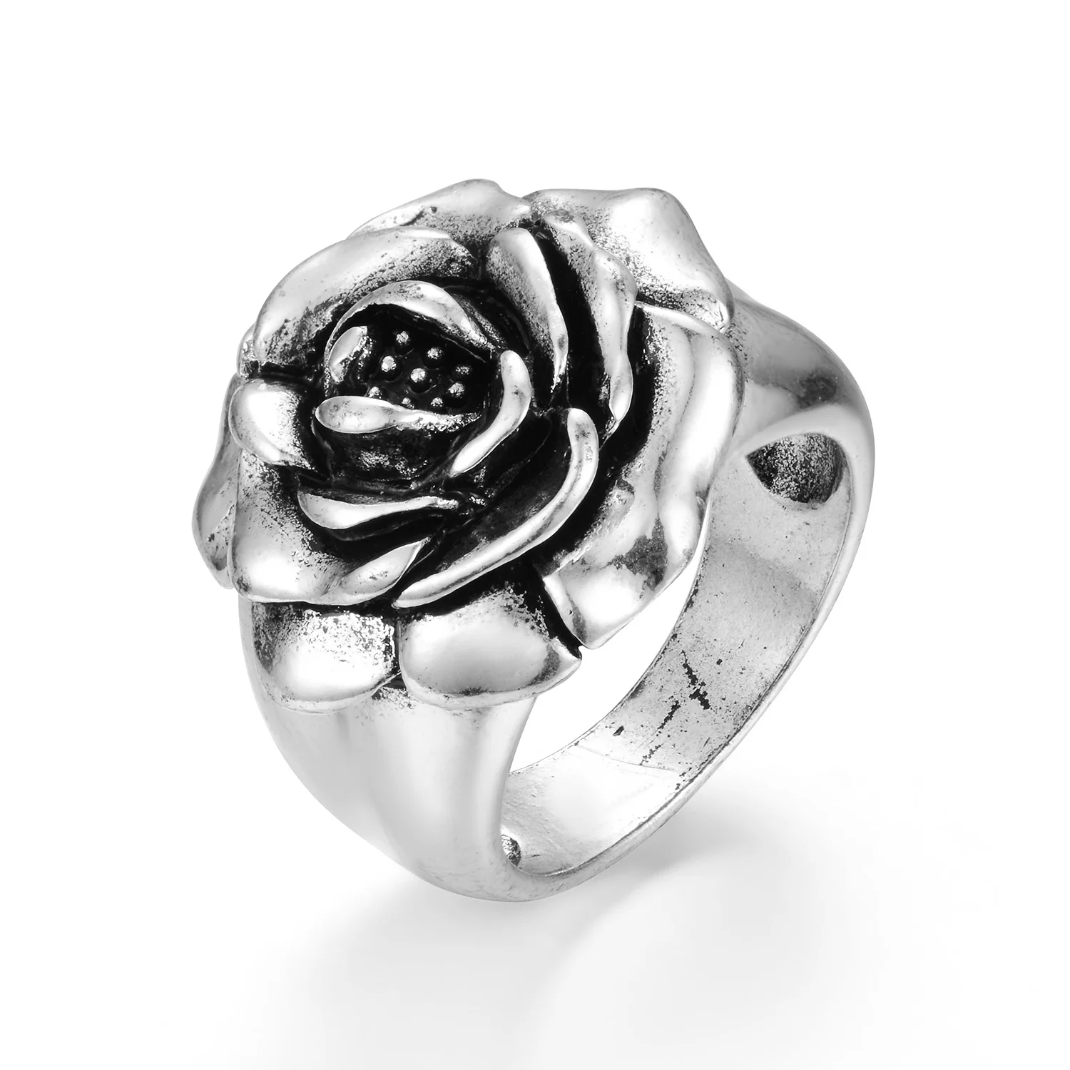 

2023 Autumn Winter Punk Style Alloy Exquisite Flower Large Ring Men's and Women's best Gift Statement Vintage Jewelry