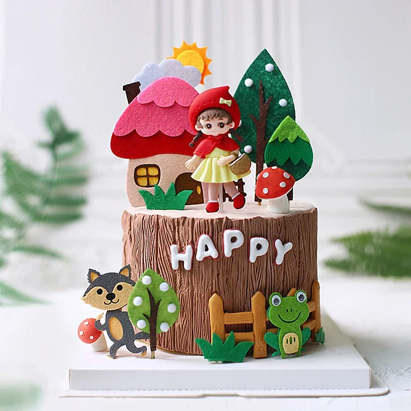 

Woodland Animals Cake Decor Giraffe Tiger Monkey Elephant Jungle Safari Party Cake Decoration Supplies Happy Kids Birthday Party