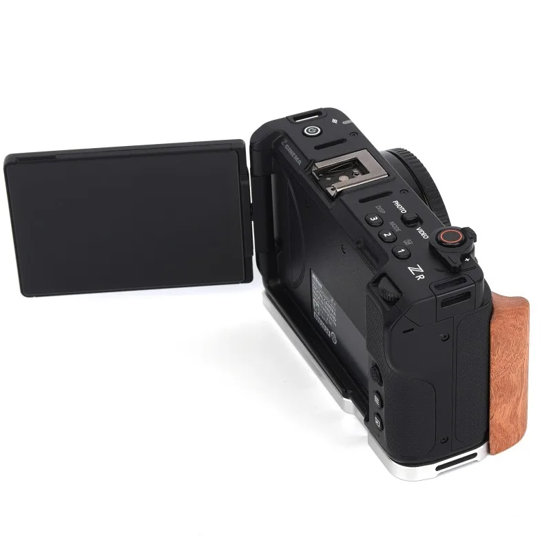Фото L-образная монтажная пластина ZR с деревянной ручкой для Nikon ZR, встроенная быстросъемная пластина Arca-Swiss для штатива типа Arca №4