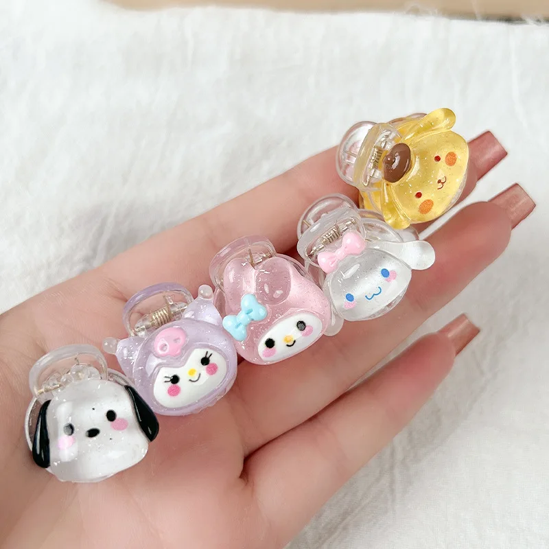 

New Sanrios Kuromi Cinnamoroll My Melody Pompom Purins Pochacco Cute Sweet Girl Heart Hair Clip Cartoon Bang Clip Birthday Gift