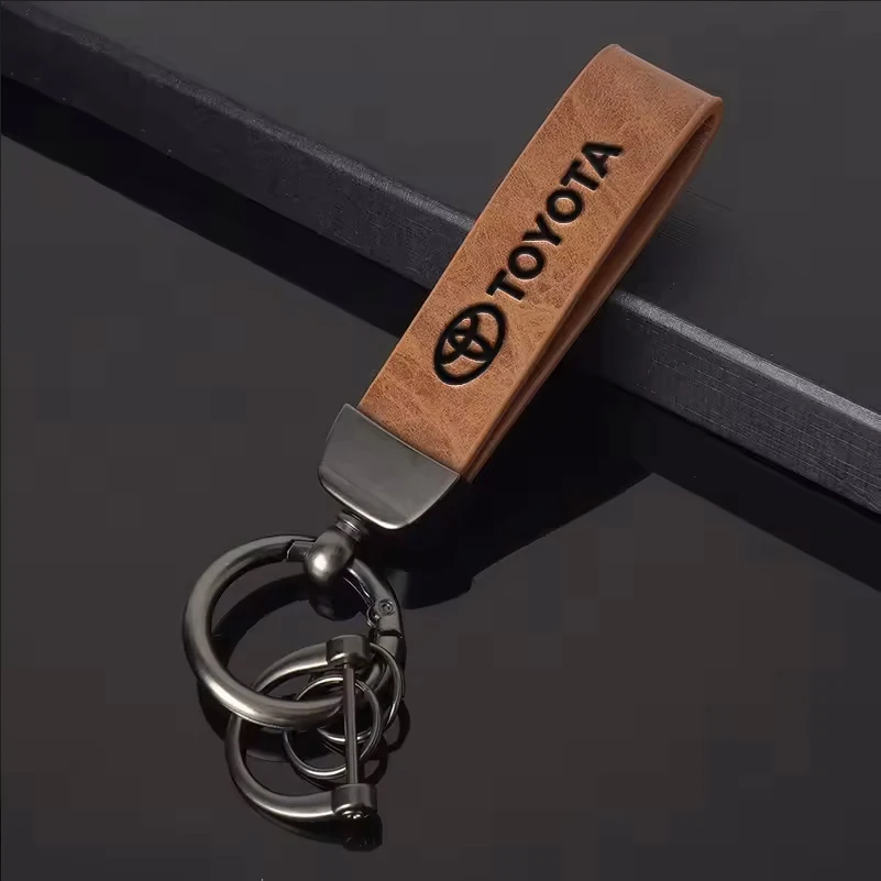 

Кожаный автомобильный брелок для ключей, подвеска-держатель, аксессуары для Toyota Corolla Prius Yaris Rav4 CHR Aygo Hilux Raize Camry