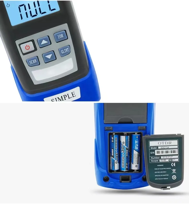 OTDR 60KM 1550nm FTTH Fiber Optic Optical Reflectometer Built In VFL with FC SC Touch Port Measurable Break Point Distance