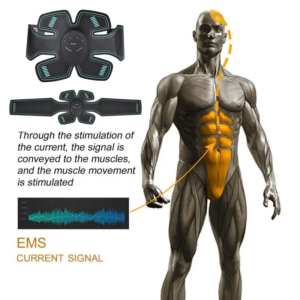 

1~5PCS Waist Muscle Stimulator Electro Muscle Stimulation Body Slimming Massager EMS Trainer ABS Stimulator Gym Fitness