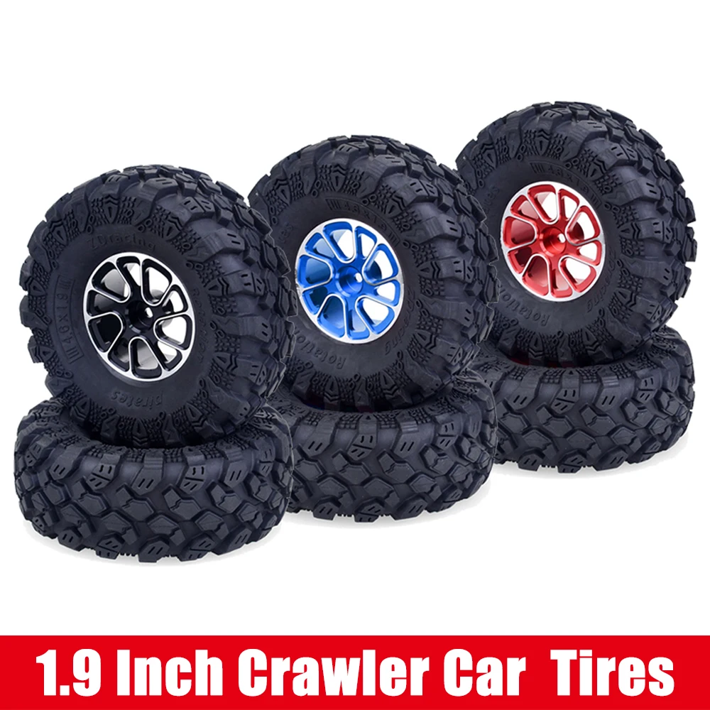 

4PCS 120mm Metal 1.9 Beadlock Wheel Rim Tires Set for 1/10 RC Crawler Car Axial SCX10 III 90046 D90 D110 Traxxas TRX-4 TRX6