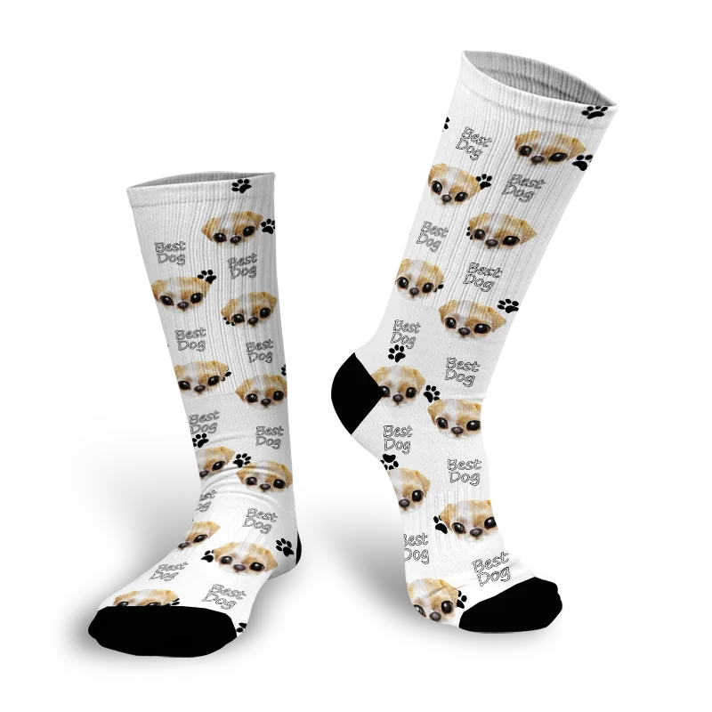 New Custom Pet Dog Face Socks 3D Printing The Best Dog Harajuku Fashion Cotton Stockings Children and Adults Multi Style Neutral
