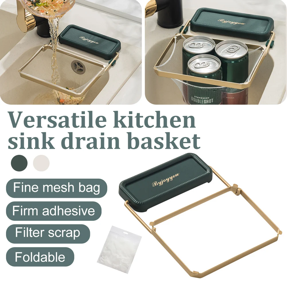 

50 Bags Kitchen Sink Strainer Drain Vegetable Fruit Drainer Basket Suction Cup Rack For Kitchen Storage Sink Filter Shelf