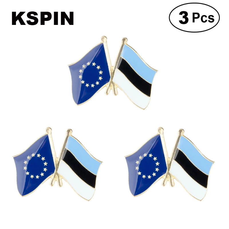 

EU & Estonia Frendship Lapel Pin Brooches Pins Flag badge Brooch Badges