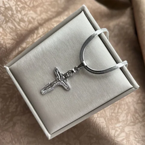 Христианское ожерелье с крестом из нержавеющей стали