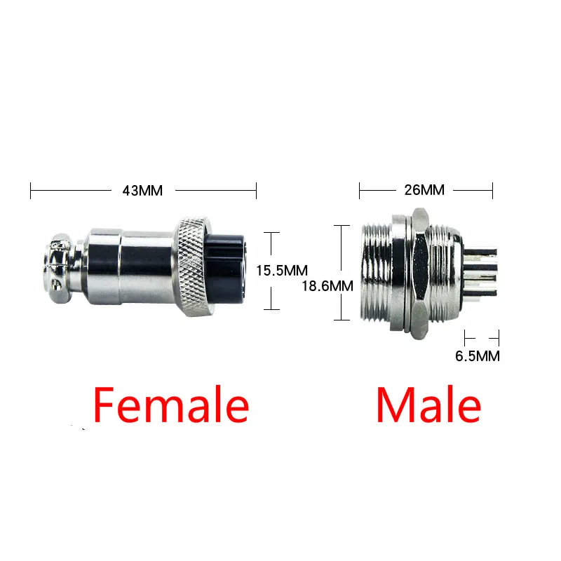 

2set GX20 2/3/4/5/6/7/8/9/10/12 Pin Plug Male Female 16mm Circular Aviation Socket Plug Wire Panel Connector Metal M16 Aviation