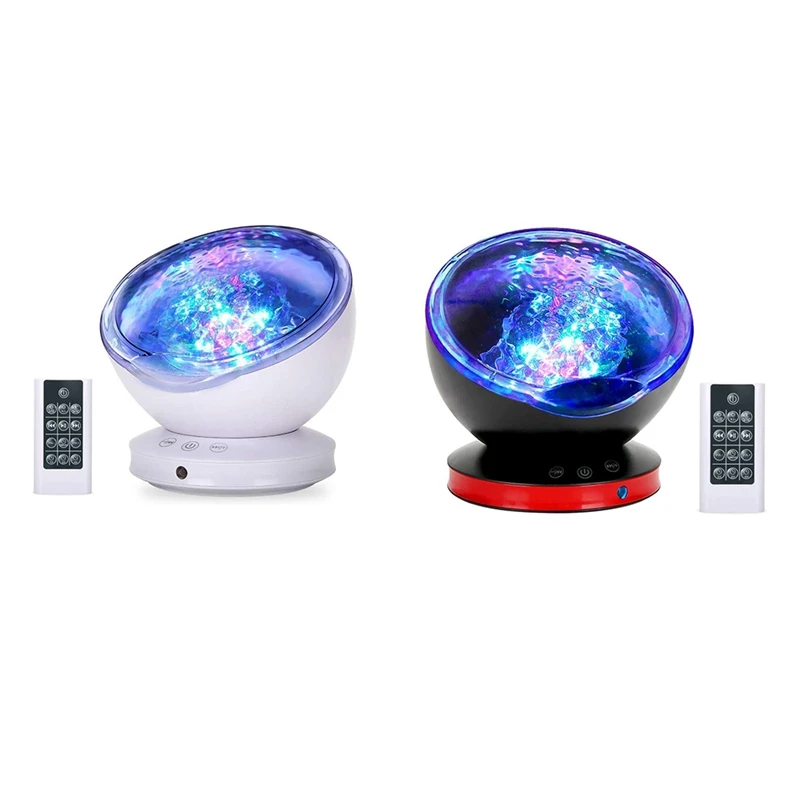 

Ocean Wave Projector Night Light Lamp, 8Color Ocean Night Light With Adjustable Lightness Remote Control Timer