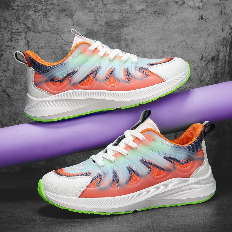 Spring Summer Fashion Reflective Men's Running Sneakers Comfortable Mesh Chunky Sneakers Men Trainers Outdoor Athletic Shoes Men
