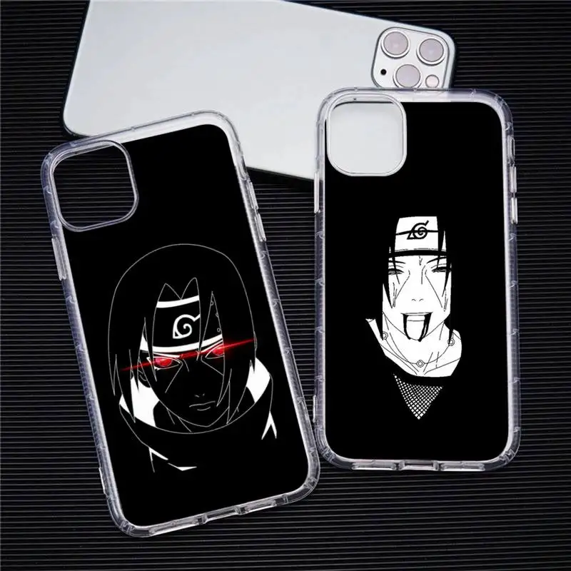 

Anime Naruto Itachi Uchiha Phone Case Transparent For iphone 13 12 11 Pro Max Mini XS Max 8 7 Plus X SE 2020 XR cover