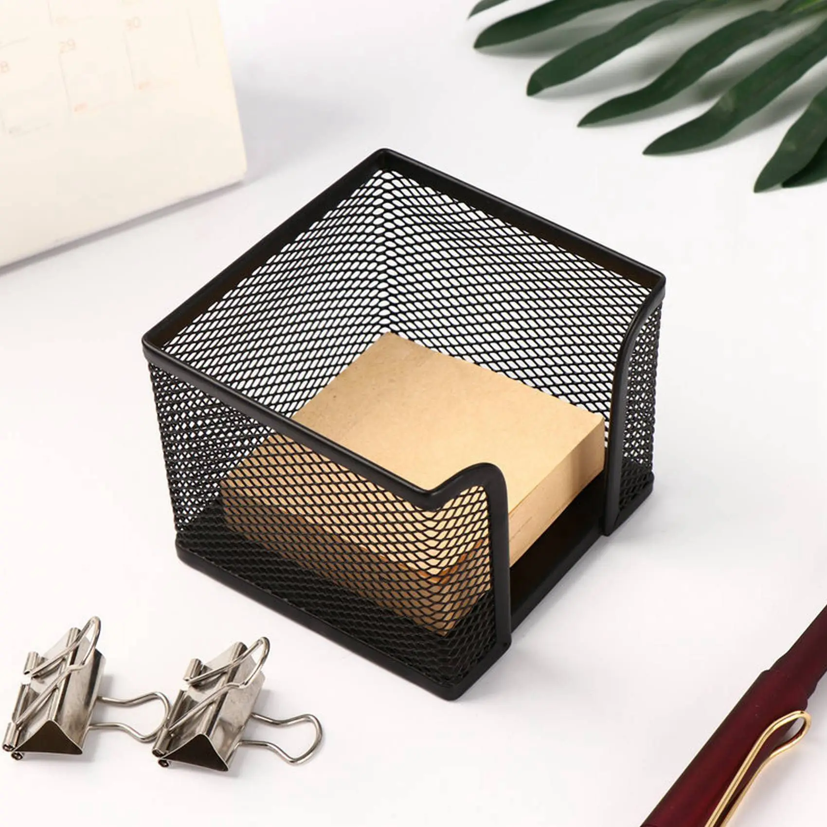 

6PCS/Set Metal Desk Organization Pen Holder Organizer Office Pencil Holders Multifunctional Storage Black Metal Mesh