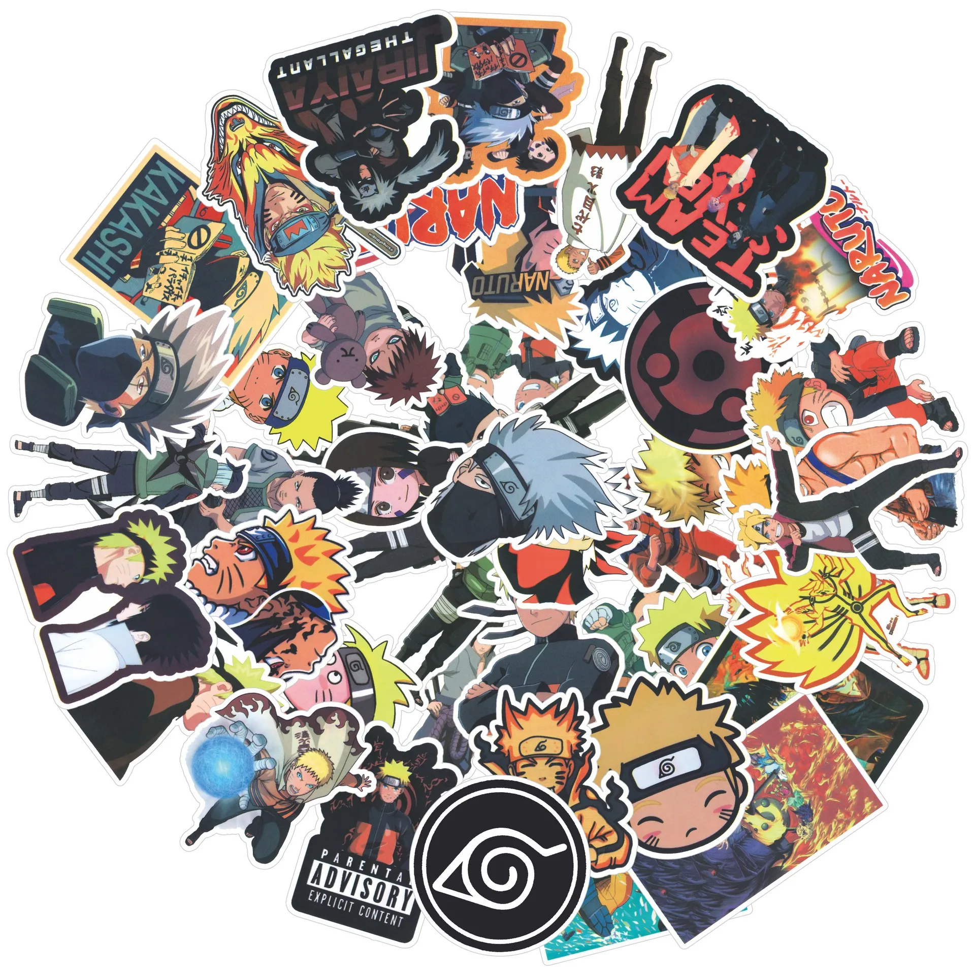 

50 Sheets of Japanese Cartoon Uzumaki Naruto Series Cartoon Stickers Luggage Stickers Guitar Laptop Stickers Waterproof Stickers