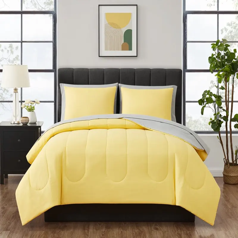 

Yellow 7 Piece Bed in a Bag Comforter Set with Sheets,