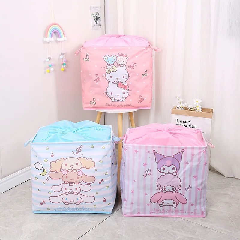 

Милые аксессуары Sanrio Hello Kitty My Melody Cinnamoroll Мультяшные милые домашние корзины для хранения Складная корзина для хранения одежды и игрушек