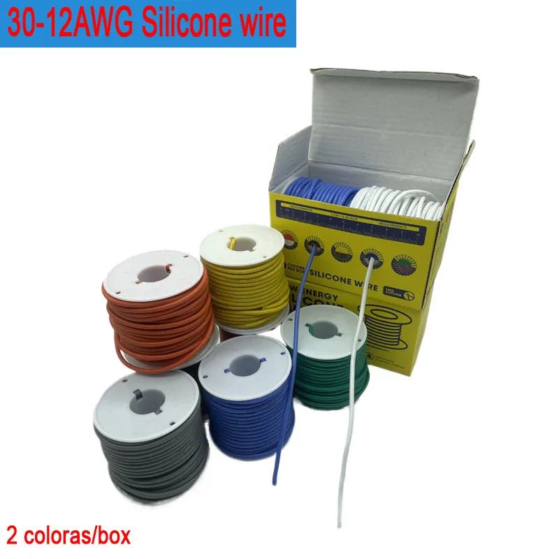 1 Коробка Высокотемпературных Силиконовых Кабелей 2 Цвета Подходят Для