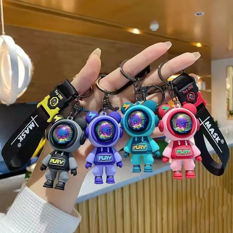 

PVC Cute Colorful Bear Keychain Bear Car Backpack Key Chain Pendant Jewelry Gifts for Women Anime Keychain