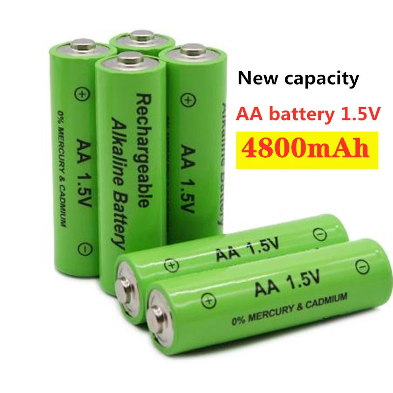

4-20pcs 1.5v new brand aa rechargeable battery 4800mah alkaline batery for led light toy mp3 free shipping