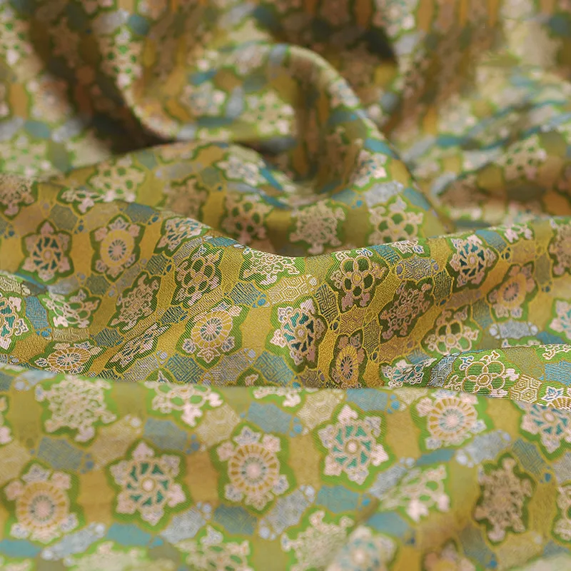 

Lattice Flower 150cm Width High-End Cheongsam 100% Silk Song Brocade Cloth