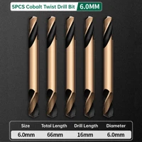 3 0 6 0mm hss double end twist drill bits set with cobalt for metalstainless steelironaluminum alloycopper 59pcs