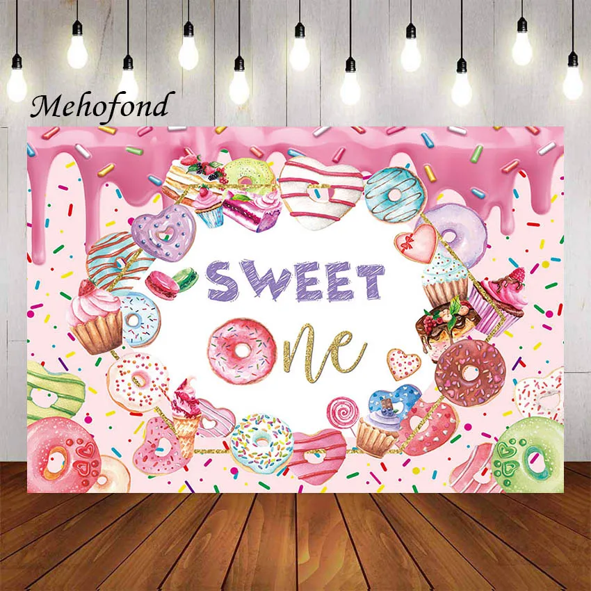

Фон для фотосъемки Mehofond розовый пончик вырасти сладкий один Крем Конфеты девочка 1-й День рождения декорация фон фотостудия